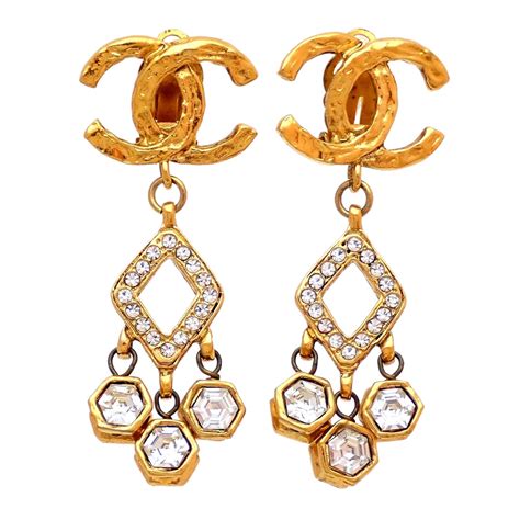 cheap real chanel earrings|authentic vintage Chanel earrings.